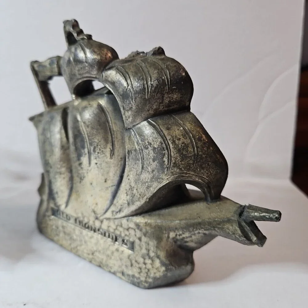 Old Ironsides Constitution 3 Mast Metal Bookends Set Of 2  1 Lb 8 Oz Each - Picture 12 of 16